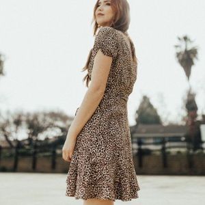 CJLA Malorie Cheetah Print Wrap Dress